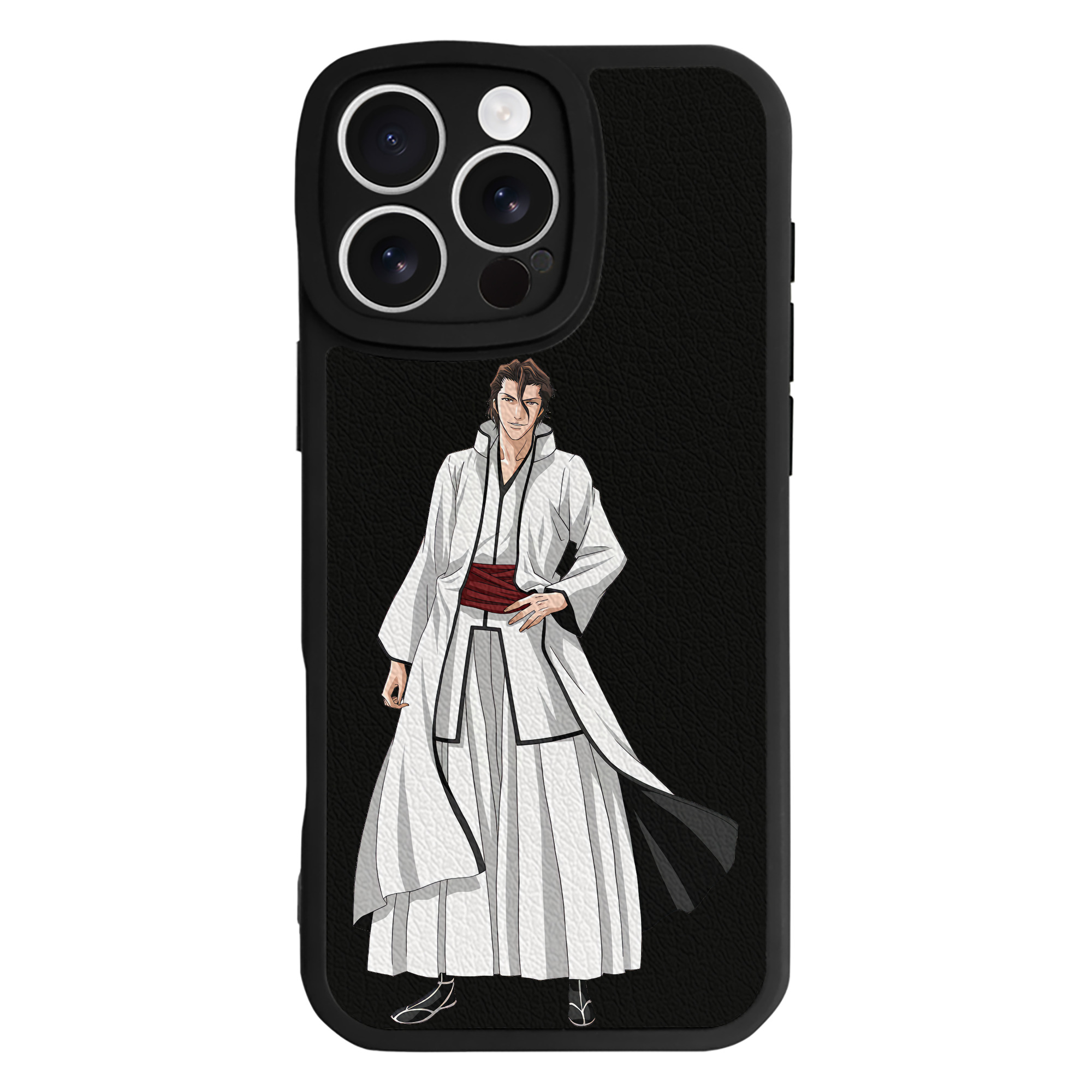 （画像用） ブリーチ 藍染 惣右介（あいぜん そうすけ） BLEACH Aizen Sousuke 【iPhone 16シリーズ対応】シリコンスマホケース（レザー調） 材質：シリコン